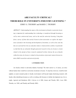 Industry-University Licensing: Issues and