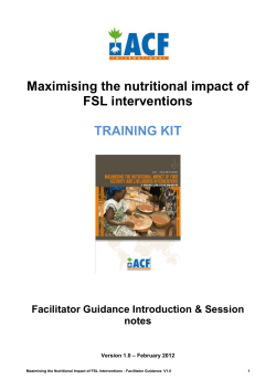 Module 2: Aiming for nutrition impact
