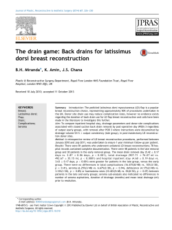 The drain game: Back drains for latissimus dorsi breast reconstruction
