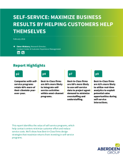 Self-Service: Maximize Business Results by Helping Customers