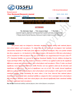 assessmentof emotional stability among players and non