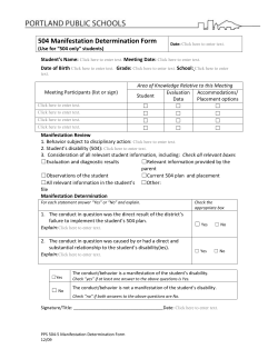 504 Manifestation Determination Form