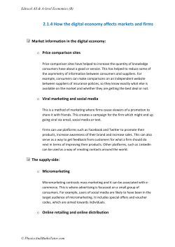 2.1.4 How the digital economy affects markets and firms