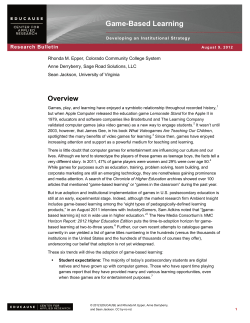 Game-Based Learning: Developing an Institutional Strategy