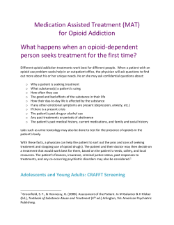 Summary of Medications for Opioid Addiction - PCSS-MAT