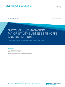 successfully managing and divestitures major utility