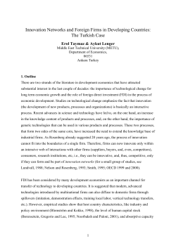 Innovation Networks and Foreign Firms in Developing Countries