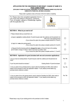 application for the grant of a permit for the use of