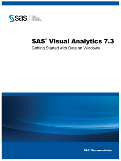SAS Visual Analytics 7.3: Getting Started with Data on