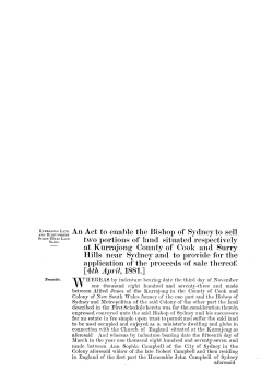 An Act to enable the Bishop of Sydney to sell two portions of