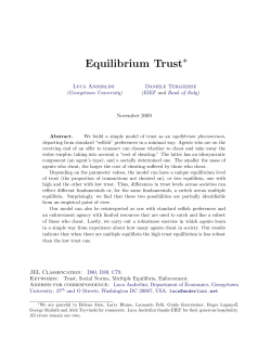 Equilibrium Trust - David Levine`s Economic and Game Theory Page