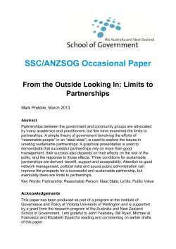 From the Outside Looking In: Limits to Partnerships