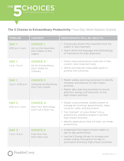 The 5 choices two day essentials outline