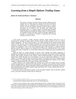 A Simple Options Trading Game - Academy of Economics and Finance