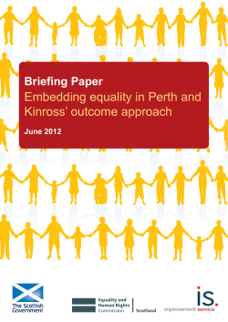 Embedding equality in Perth and Kinross` outcome approach