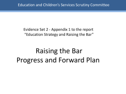 Education Strategy and "Raising the Bar" evidence set 2 appendix 1