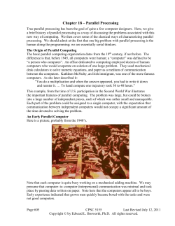 Parallel Processing - Edward Bosworth, Ph.D.