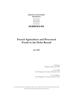 French Agriculture and Processed Foods in the Doha Round