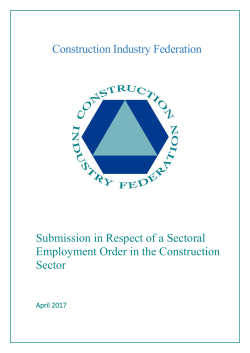 Construction Industry Federation Submission in Respect of a