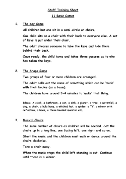 Staff Training Sheet 11 Basic Games 1. The Key Game All children