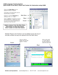 Tracker Main Menu Player Player Tracker Multiple Players