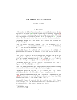 The Hilbert Nullstellensatz
