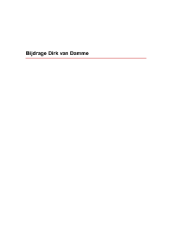 Bijdrage Dirk van Damme