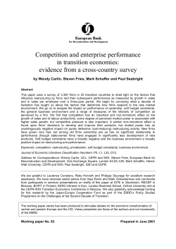 Competition and enterprise performance in transition