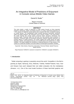 An Integrative Model of Predictors of Enjoyment in