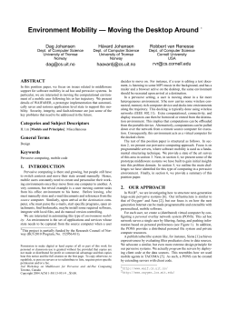 Environment Mobility &mdash; Moving the Desktop Around