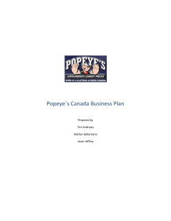 Popeye`s Canada Business Plan