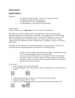 Object Properties START a blank VI Objectives: To understand