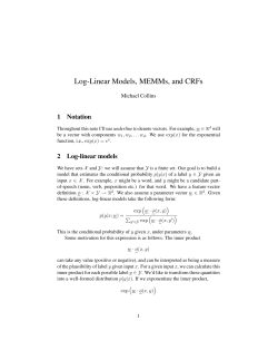 Log-Linear Models, MEMMs, and CRFs
