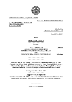 Hand Down Teva v MSD judgment