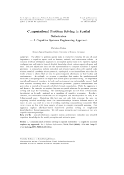 Computational Problem Solving in Spatial Substrates
