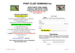 NW Zone Games entry Form 2017