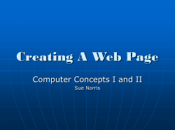 Creating A Web Page