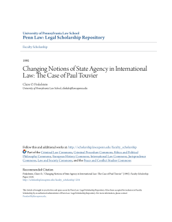 Changing Notions of State Agency in International Law: The Case of