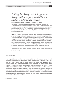 Putting the theory back into grounded theory