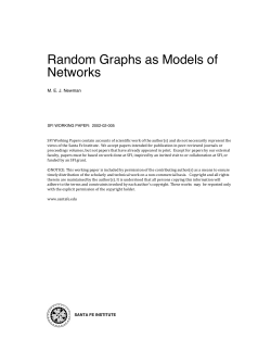 Random graphs as models of networks