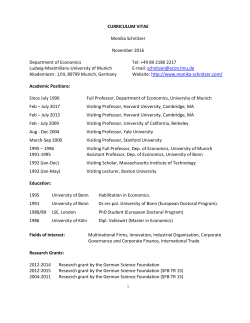 curriculum vitae - Monika Schnitzer
