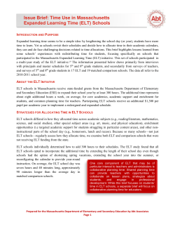 (ELT) Schools - Massachusetts Department of Elementary and