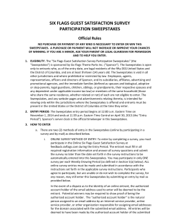 six flags guest satisfaction survey participation sweepstakes