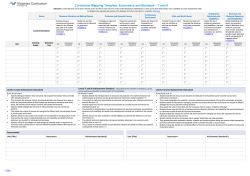 Curriculum Mapping Template: Economics and Business * 7 and 8