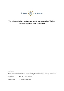 The relationship between first and second language skills of Turkish