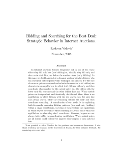Bidding and Searching for the Best Deal: Strategic Behavior in