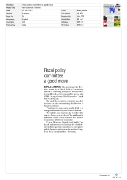 Fiscal policy a good move