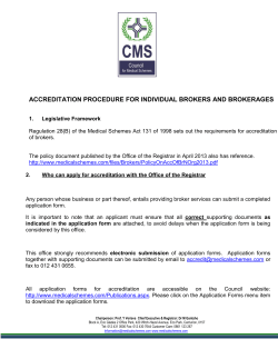 accreditation procedure for individual brokers and brokerages