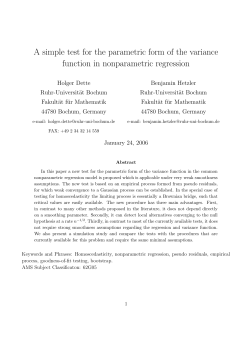 A simple test for the parametric form of the variance function in