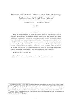 Economic and Financial Determinants of Firm Bankruptcy: Evidence
